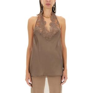 생로랑 반팔 티셔츠 802044 BROWN