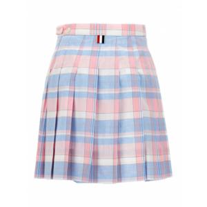 [THOM BROWNE] 여성 니 Length 미디 체크 플리츠 스커트 FGC402AF0171680 Multicolour /8