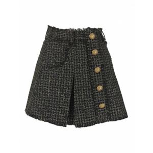 [BALMAIN] 여성 니 Length 미디 미니 스커트 인 블랙 BF1LB870VD57EAD /8