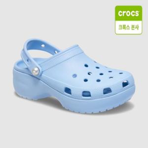 [크록스 본사] 클래식 플랫폼 펄클로그 우먼 블루칼시티 211231-4NS