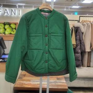 스테파니 HC03 레드 스티치 노카라 패딩점퍼 A25JK5107