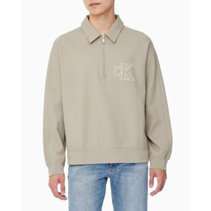 CK진  남성 더블 니트 로고 하프 집업 폴로 스웻셔츠(4RB211G)