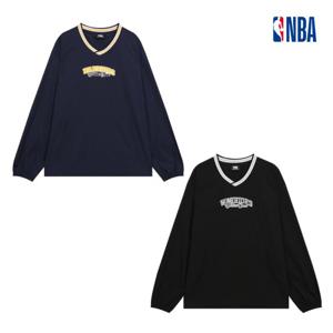 NBA N251TS131P 공용 오버핏 GSW 브이넥 우븐 피스테 기능성 티셔츠 STG