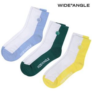 [와이드앵글] WWP24S02 CO 칼라 배색 미들 삭스