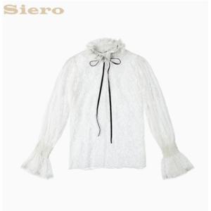 [시에로]넥 스모킹 셔링레이스 블라우스 SE2SHF405