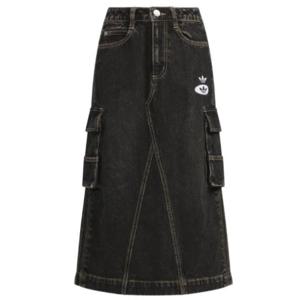 아디다스 미디 스커트 JX6864 Medium Black Denim DOM