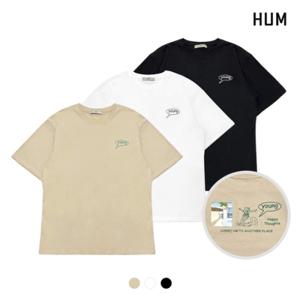 [HUM][HUM]유니) 뒤판 서핑 프린트 티셔츠(FHPMCTR779M)