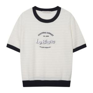 [르샵]25l3l22kpo020u립배색 아트웍자수 펀칭 반팔니트