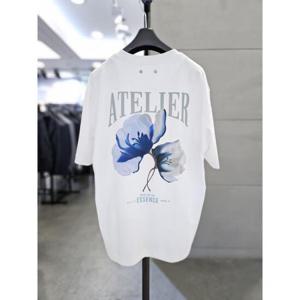 바쏘옴므 세이브존03 바쏘옴므 25 화이트 ATELIER 레터링프린팅 라운드넥 반팔 티셔츠 WSAGZ2KR18AWHA