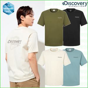 디스커버리 25년 여름 남여공용 프레시벤트 로고 등고선 반팔티셔츠 DXRS8C053-DXNW