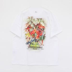 우영미25SS 야자수 그래픽 백로고 반팔 남성 티셔츠 W251TS04716W