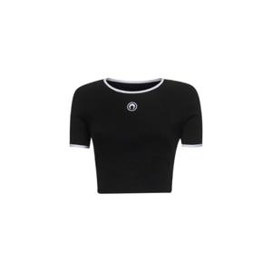 마린세르 문 로고 크롭 반팔티셔츠 블랙 여성 WTO087ACJER0008 BK99