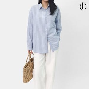 엘케이트 여자 셔츠 봄 레이어드 스트라이프 베이직 오버핏 남방 LCHT075