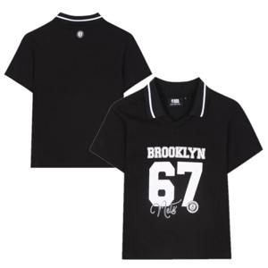 [NBA] BKN 넘버링 컬러블럭 카라 티셔츠 (블랙) N252TS122P