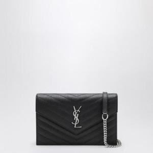 SAINT LAURENT Cassandre black Envelope chain clutch bag 742920BOW02/Q_YSL-1000