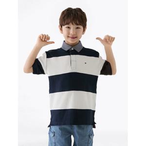 타미힐피거 키즈 T42F1KKT800BT1 샴브레이 칼라 폴로셔츠