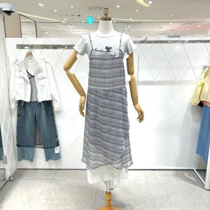 [밸리걸] 체크 슬리브리스 원피스 127680