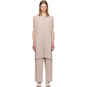 Homme Plisse Issey Miyake 폴로셔츠 베이지 먼슬리 컬러 페브러리 폴로 셔츠 251729M213034