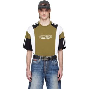 마틴로즈 티셔츠 그린 오버사이즈 패널 티셔츠 251892M213002