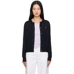 AMI Paris 가디건 네이비 울 아미 드 꾀흐 가디건 251482F095008
