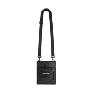 발렌시아가 익스플로러 스몰 파우치 로고 스트랩 블랙 6559821VG7X1090
