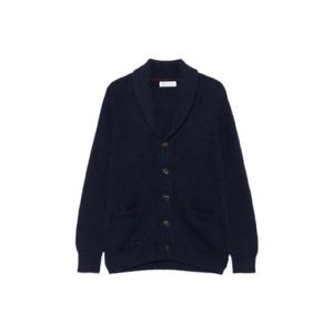 BRUNELLO CUCINELLI 숄카라 포켓 리브 코튼 가디건 1893366