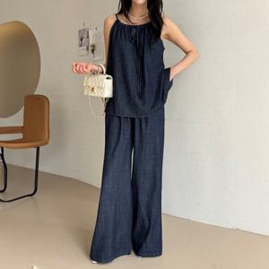 [모리스커밍홈][SET]바캉스 끈데님 투피스_M2505SE619B
