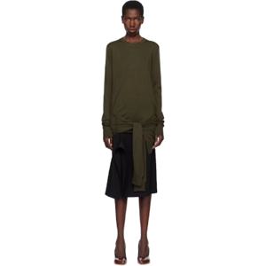 Stella McCartney 티셔츠 카키 믹스 울 스웨터 252471F096000