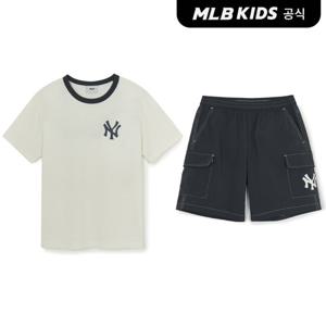 [MLB키즈 공식] 스트릿 베이직 로고 티셔츠 세트 NY (Cream) 7AS1B3253-50CRS