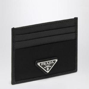 PRADA Black Saffiano card case with logo triangle 2MC0252DMH/R_PRADA-F0002