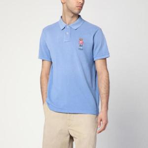 POLO RALPH LAUREN 폴로 베어 커스텀 슬림핏 라이트 블루 폴로 셔츠 710969629001CO/Q_POLOR-CA