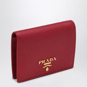 PRADA 불타는 듯한 붉은색 사피아노 가죽 소형 지갑 1MV204QWA/Q_PRADA-F068Z