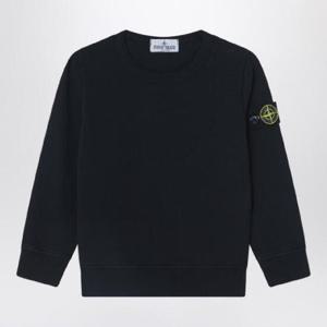 STONE ISLAND 코튼 소재의 블랙 크루넥 스웨트셔츠 6100011-BS0040/Q_STONE-V0029