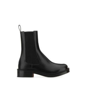ALEXANDER MCQUEEN 블랙 가죽 앵클 부츠 809946WIACN 1000