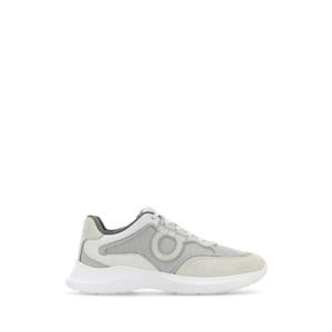 SALVATORE FERRAGAMO 화이트 가죽과 메시 베이맨 스니커즈 029826779355M BIANCOOTT