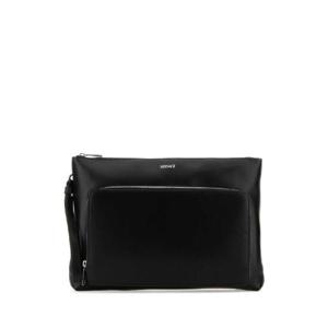 VERSACE 블랙 가죽 라지 카고 클러치 10168551A08027 1B00P