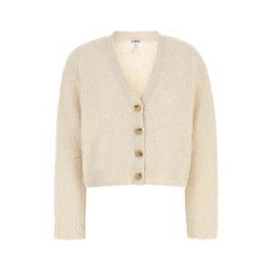 LOEWE 화이트 알파카 블렌드 카디건 S359Y16K84 WHITE