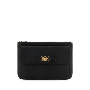VERSACE 블랙 가죽 라지 메두사 비기 클러치 10158171A10544 1B00V