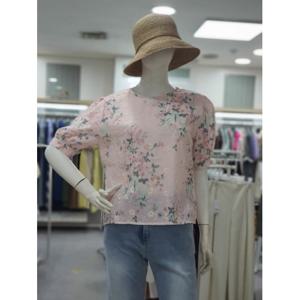 끄레아또레 세이브존09 꽃무늬 면 블라우스 MO256BB559