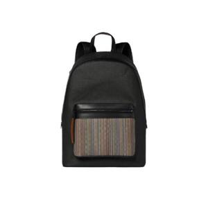 폴 스미스 코티드 캔버스 시그니쳐 스트라이프 포켓 백팩 블랙 M1A-8102-PCOATC-PR