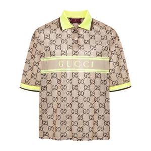 구찌 폴로 티셔츠 787890 XJGJ3 2270 BROWN YELLOW