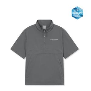 디스커버리 키즈 프레시벤트 경량 우븐 하이넥 트레이닝 반팔 아노락 DKTR77053-GRD