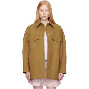 Stella McCartney 재킷 탠 알터 인조 스웨이드 셔츠 252471F109002