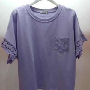 Latium HC06 부드럽고 뚝떨어지는 마크포켓 소매레이스 라운드 반팔 데일리 티셔츠 T2523ts39P