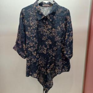 Latium HC06 시원한 아사면 나염 묶음 품넉넉한 7부반팔 남방형 셔츠블라우스 T2523bl21N