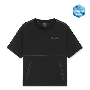 디스커버리 키즈 프레시벤트 경량 우븐 아웃도어 트레이닝 반팔티셔츠 DKTR75053-BKS