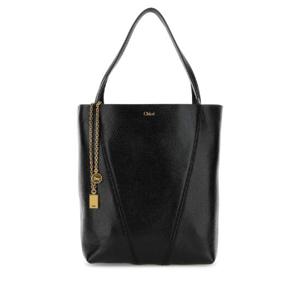 CHLOE 블랙 가죽 스핀 쇼핑백 CHC25SS811N84 001