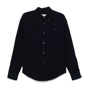 아미 하트 로고 긴팔 셔츠 네이비 HSH170 CO0056 4011
