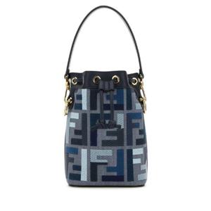 FENDI Embroidered canvas Mon Tresor bucket bag 8BS093AV11 F1LAZ