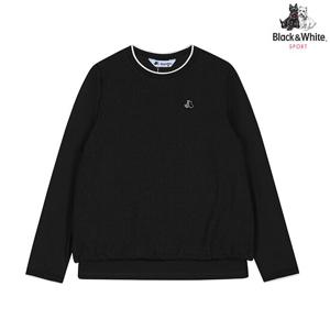 [블랙앤화이트]여성 우븐 레이어드 긴팔 티셔츠 9405LZSP_BLACK